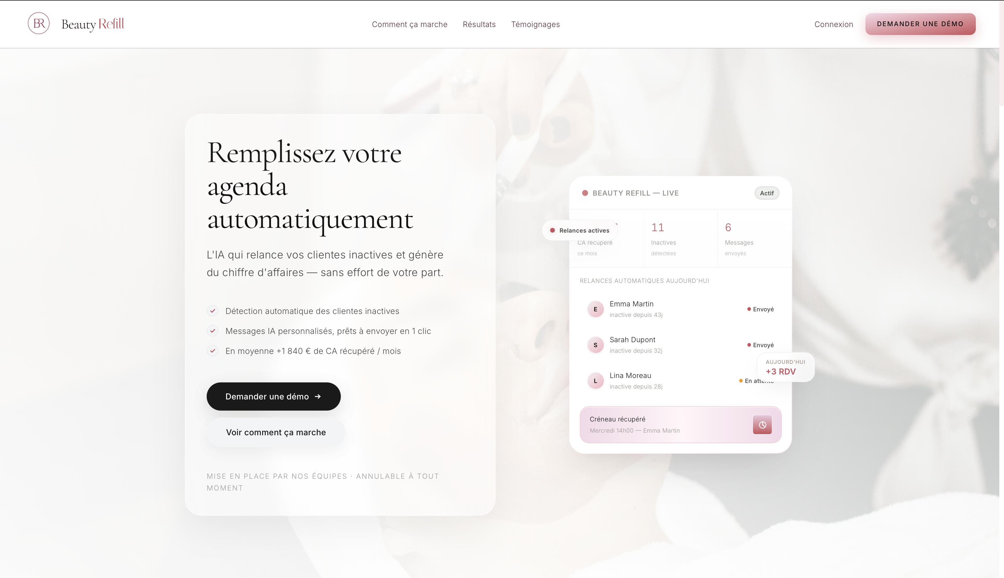 Beauty Refill landing page